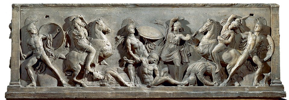 amasoner i strid med grekiska soldater relief kvinnliga soldater amasoner i strid med grekiska soldater relief kvinnliga soldater